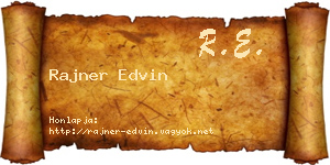 Rajner Edvin névjegykártya
